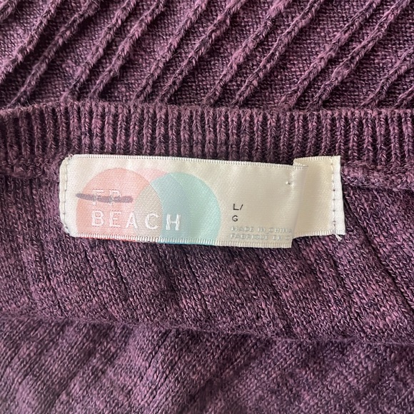 Free People FP Beach One Shoulder Top cotton/linen blend sz L - Picture 4 of 7